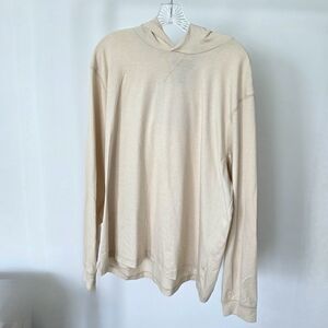 NWT Nordstrom Beige Oatmeal Heather Men's Lightweight Hoodie in 2XL